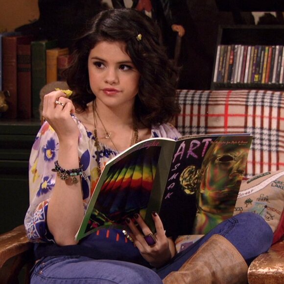 Floral Half Sleeve Silk Peasant Blouse ASO Alex Russo - Picture 4 of 8